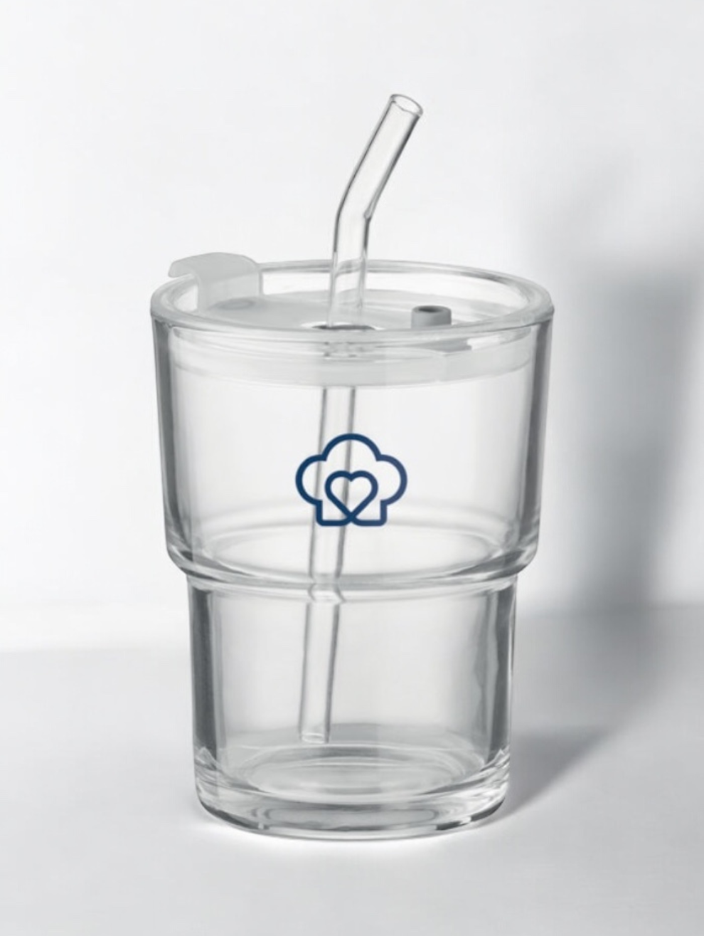 Glass Tumbler with Straw